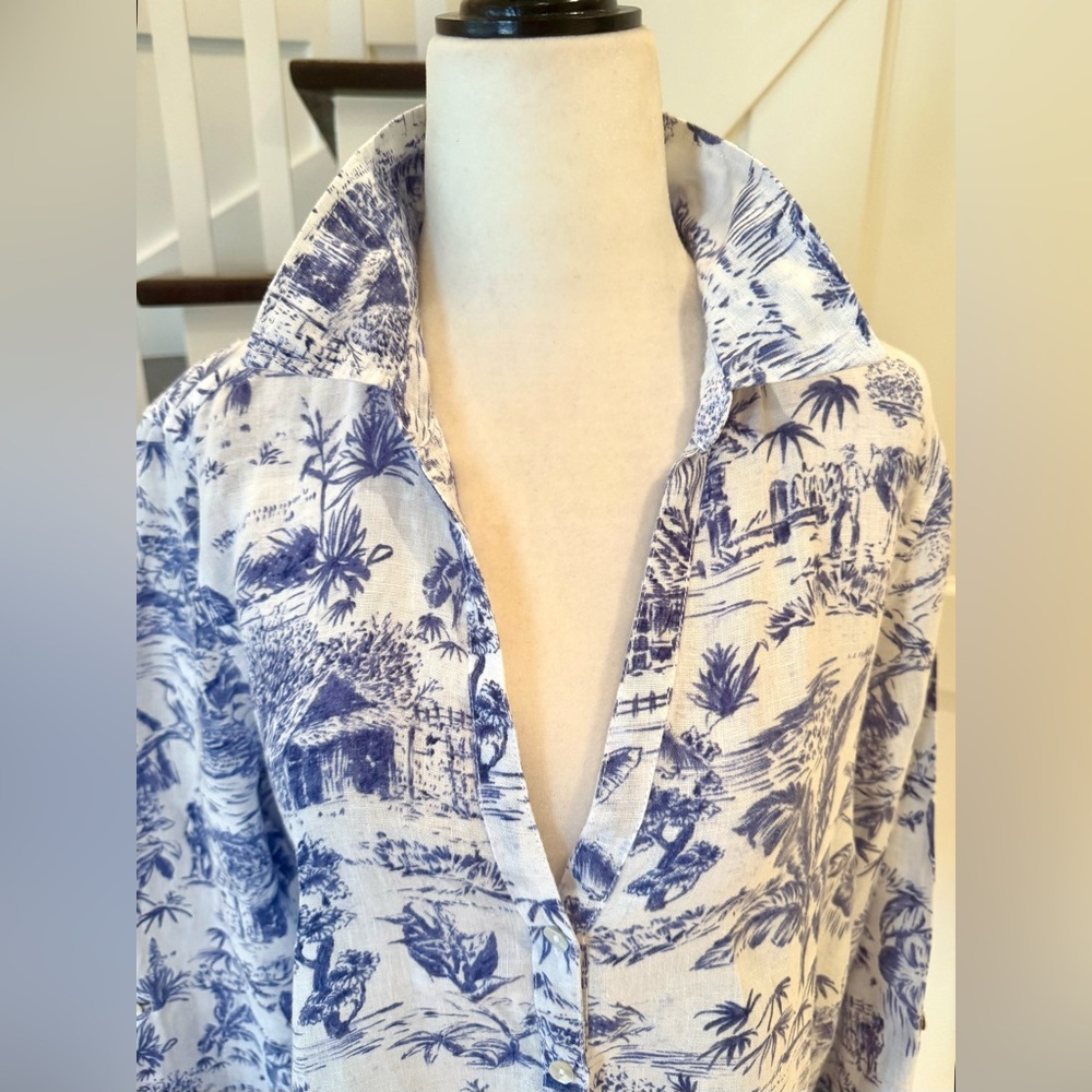 Joie Women's Linen Button Up Shirt or Swim Cover Up - Picture 5 of 9